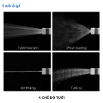 Bộ vòi tưới Takagi Nano Next 10m BR có 4 chế độ tưới