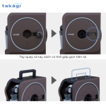 Bộ vòi tưới Takagi Nano Next 10m BR có tay quay và tay gấp gọn tiện lợi